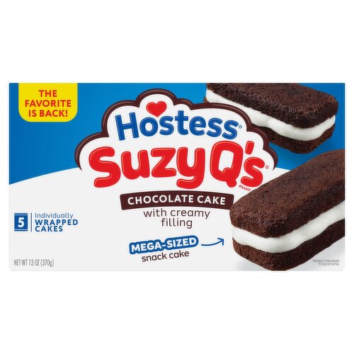 Hostess Suzy Q's Chocolate Cake with Creamy Filling, 5 count, 13 oz