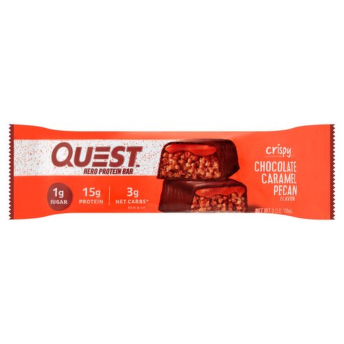 Quest Hero Crispy Chocolate Caramel Pecan Flavor Protein Bar, 2.12 oz