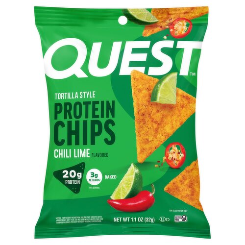 Quest Chili Lime Flavored Tortilla Style Protein Chips, 1.1 oz