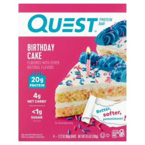 Quest Birthday Cake Protein Bar, 8.5 oz, 4 count