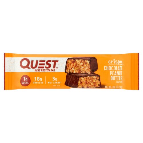 Quest Hero Crispy Chocolate Peanut Butter Flavor Protein Bar, 1.90 oz