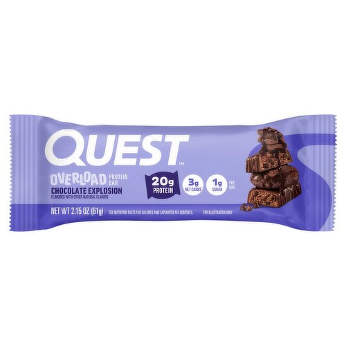 Quest Overload Chocolate Explosion Protein Bar, 2.15 oz