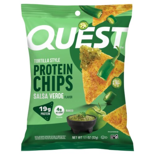 Quest Salsa Verde Flavor Tortilla Style Protein Chips, 1.1 oz