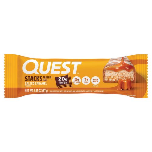Quest Stacks Salted Caramel Flavored Protein Bar, 2.36 oz