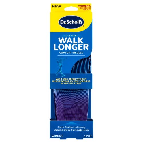 Dr. Scholl's Women's Comfort Walk Longer Insoles, Shoe Sizes 6-10, 1 pair