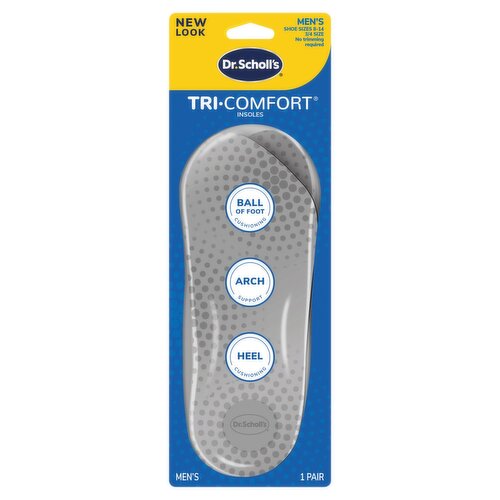 Dr. Scholl's Tri-Comfort Men's Insoles, Shoe Sizes 8-12, 1 pair