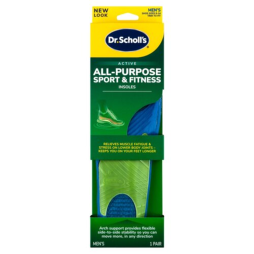 Dr. Scholl's Active Men's All-Purpose Sport & Fitness Insoles, Shoe Sizes 8-14, 1 pair