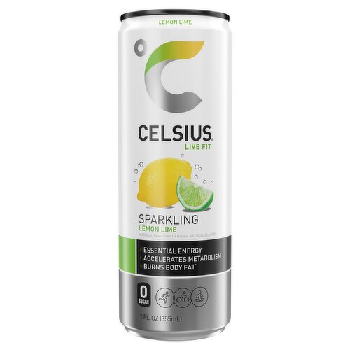 Celsius Live Fit Energy Drink Sparkling Lemon Lime 12 Fl Oz