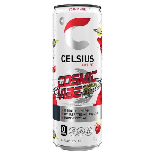 Celsius Live Fit Cosmic Vibe Sparkling Fruit Punch Energy Drink Edition, 12 fl oz