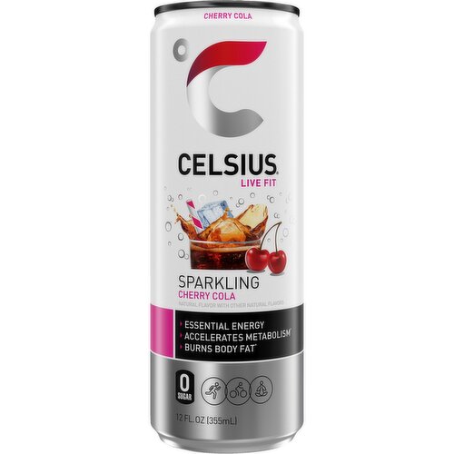 Celsius Live Fit Zero Sugar Energy Drink Sparkling Cherry Cola 12 Fl Oz