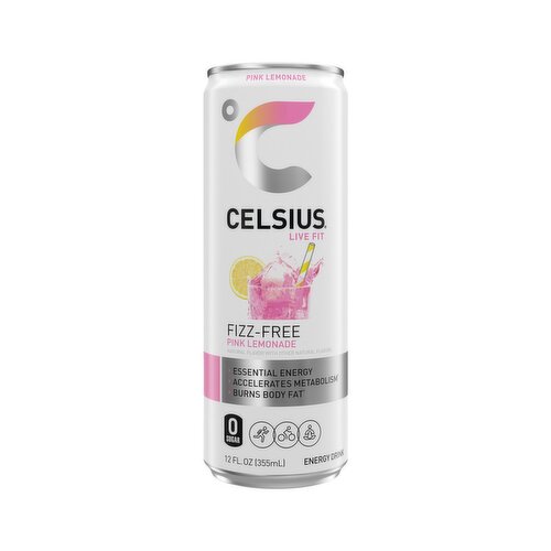 Celsius Live Fit Fizz-Free Pink Lemonade Energy Drink, 12 fl oz