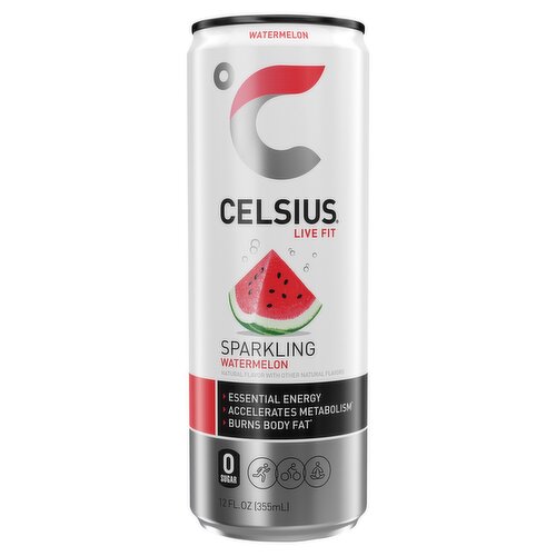 Celsius Live Fit Sparkling Watermelon Energy Drink, 12 fl oz