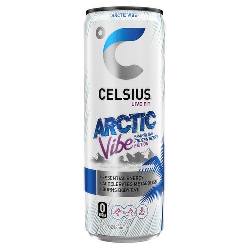 Celsius Live Fit Arctic Vibe Sparkling Frozen Berry Edition Energy Drink, 12 fl oz