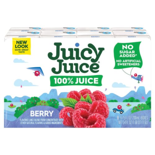 Juicy Juice Berry 100% Juice, 6.75 fl oz, 8 count