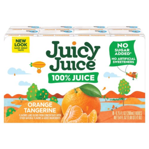 Juicy Juice Orange Tangerine 100% Juice, 6.75 fl oz, 8 count