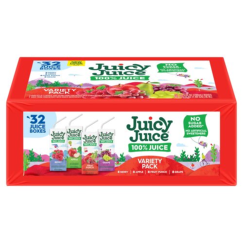 Juicy Juice 100% Juice Variety Pack, 6.75 fl oz, 32 count