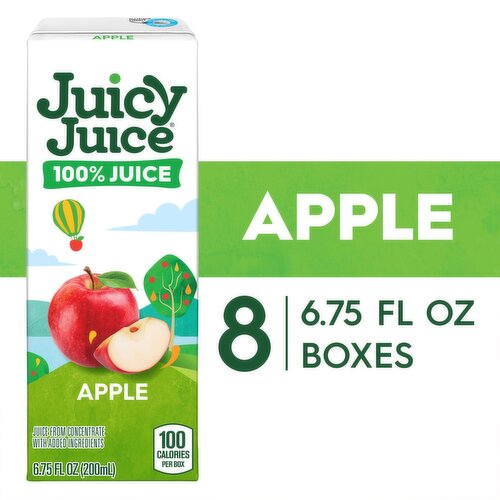 Juicy Juice Apple 100% Juice, 6.75 fl oz, 8 count