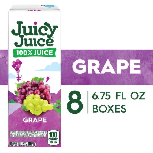 Juicy Juice Grape 100% Juice, 6.75 fl oz, 8 count