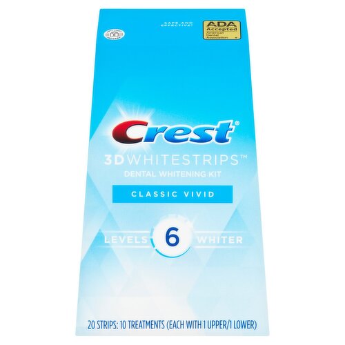 Crest 3D Whitestrips Classic Vivid Dental Whitening Kit, 20 count