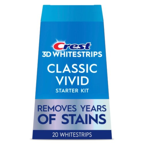 Crest 3DWhitestrips Classic Vivid At-home Teeth Whitening Kit, 10 Treatments, 6 Levels Whiter