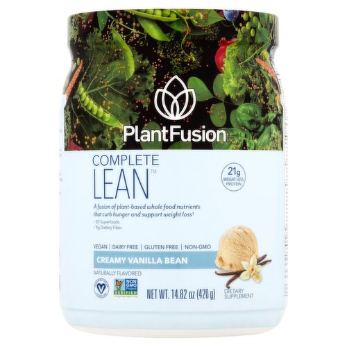 PlantFusion Complete Lean Creamy Vanilla Bean Dietary Supplement, 14.82 oz