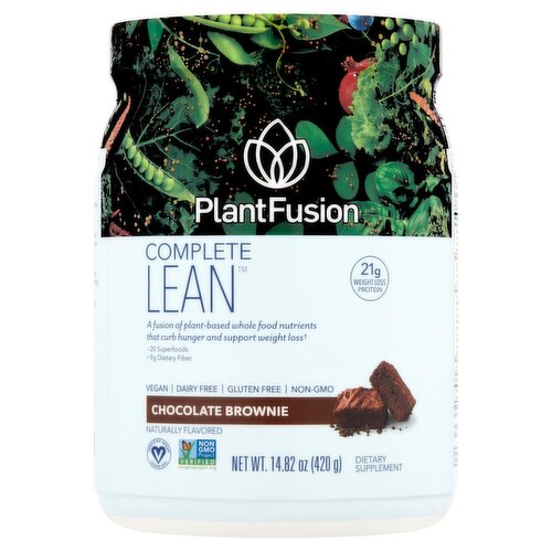 PlantFusion Complete Lean Chocolate Brownie Weight Loss Protein Dietary Supplement, 14.82 oz