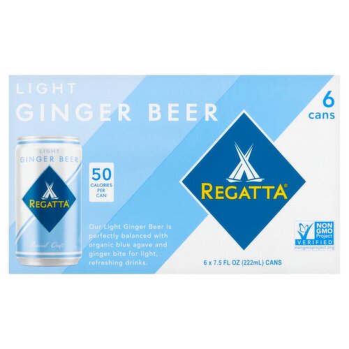 Regatta Light Ginger Beer, 7.5 fl oz, 6 count