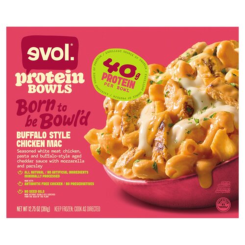 Evol Buffalo Style Chicken Mac Protein Bowls, 12.75 oz