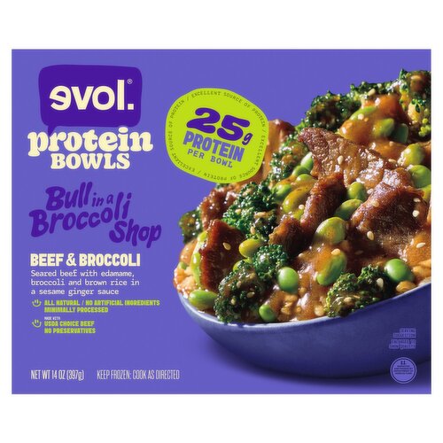 Evol Beef & Broccoli Protein Bowls, 14 oz