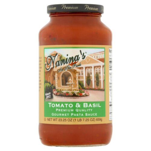 Nanina's In The Park Tomato & Basil Premium Quality Gourmet Pasta Sauce, 23.25 oz