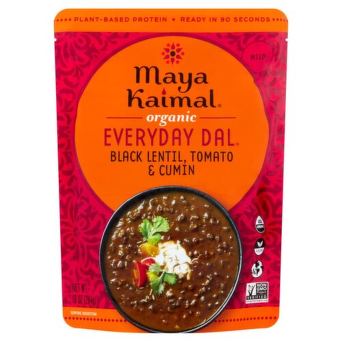 Maya Kaimal Everyday Dal Mild Organic Black Lentil, Tomato & Cumin, 10 oz