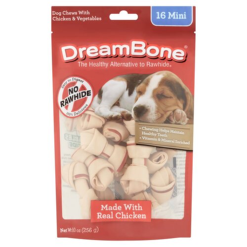 DreamBone Mini Dog Chews with Chicken & Vegetables, 16 count, 9.0 oz