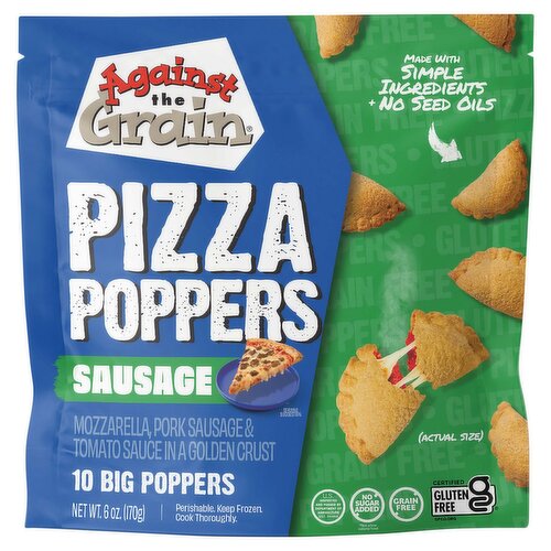 Against the Grain Sausage Pizza Poppers, 10 count, 6 oz
