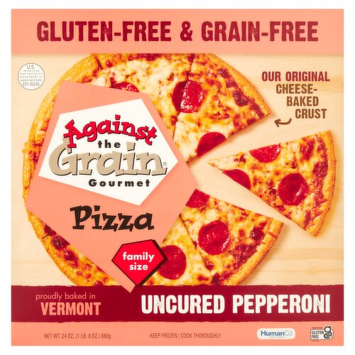 Against the Grain Gourmet Uncured Pepperoni Pizza Family Size, 24 oz