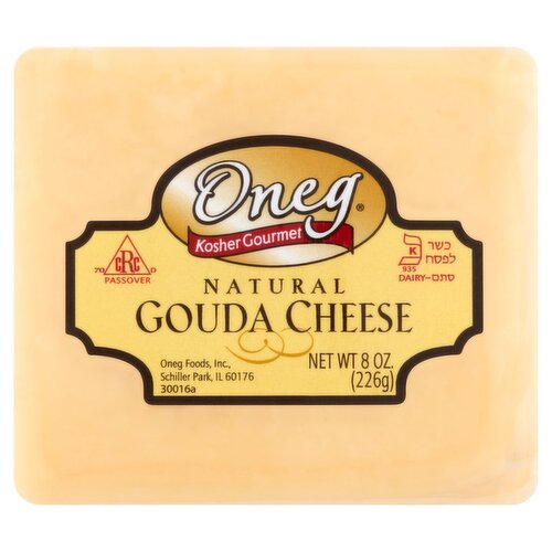 Oneg Natural Gouda Cheese, 8 oz