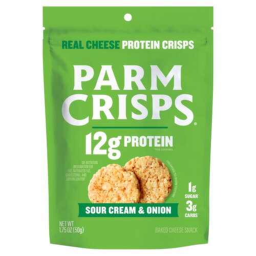 ParmCrisps Sour Cream & Onion Baked Cheese Snack, 1.75 oz
