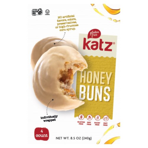 Katz Gluten Free Honey Buns, 4 count, 8.5 oz