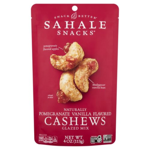 Sahale Snacks Naturally Pomegranate Vanilla Flavored Cashews Glazed Mix, 4 oz