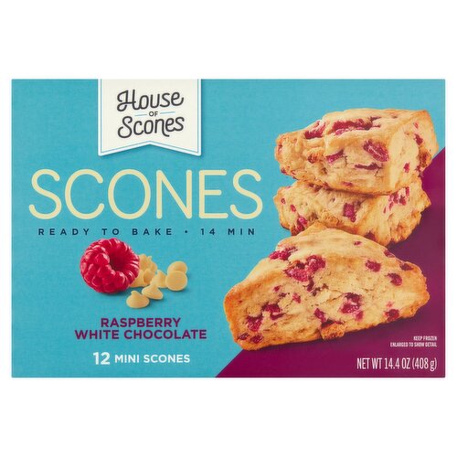 House of Scones Raspberry White Chocolate Mini Scones, 12 count, 14.4 oz