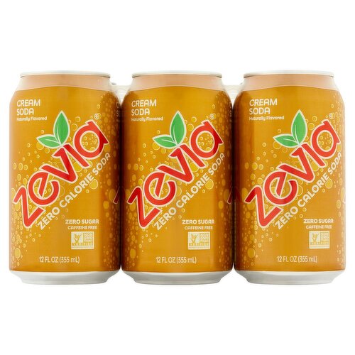 Zevia Zero Calorie Cream Soda, 355 ml, 6 count