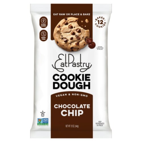 EatPastry Chocolate Chip Cookie Dough, 12 oz, 12 count