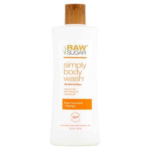 Raw Sugar Raw Coconut + Mango Simply Body Wash, 25 fl oz