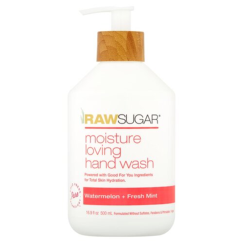 Raw Sugar Watermelon + Fresh Mint Moisture Loving Hand Wash, 16.9 fl oz