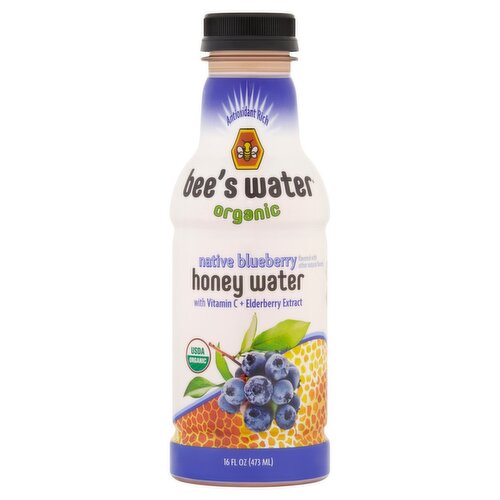 Bee's Water Organic Native Blueberry Honey Water, 16 fl oz