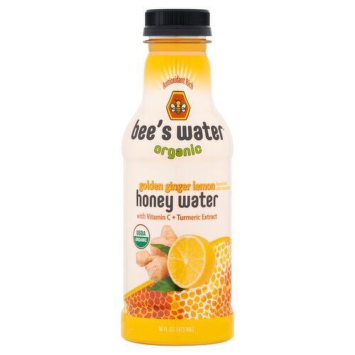 Bee's Water Organic Golden Ginger Lemon Honey Water, 16 fl oz