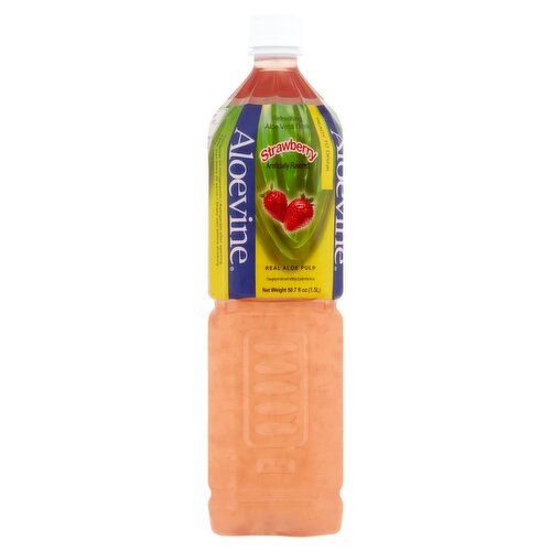 Aloevine Strawberry Refreshing Aloe Vera Drink, 50.7 fl oz