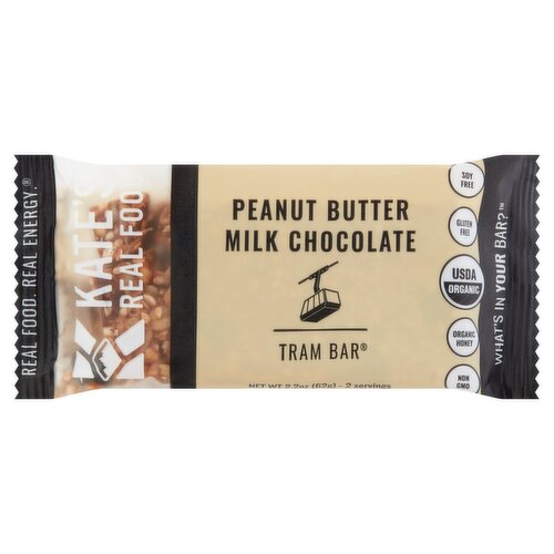 Kate's Real Food Peanut Butter Milk Chocolate Tram Bar, 2.2 oz