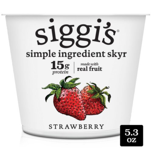 Siggi's Strawberry Fat Free Yogurt, 5.3 oz