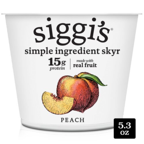 Siggi's Peach Fat Free Yogurt, 5.3 oz