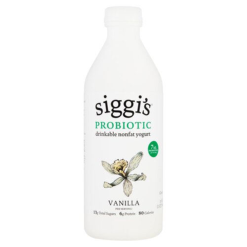 Siggis Vanilla Probiotic Drinkable Nonfat Yogurt, 32 fl oz